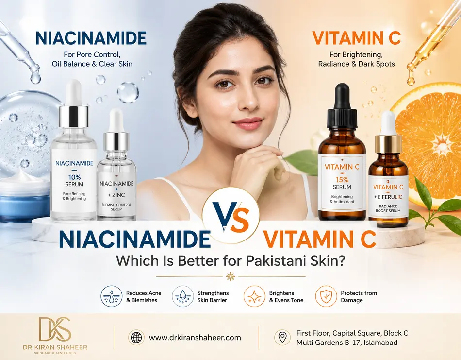 Niacinamide vs Vitamin C for skin
